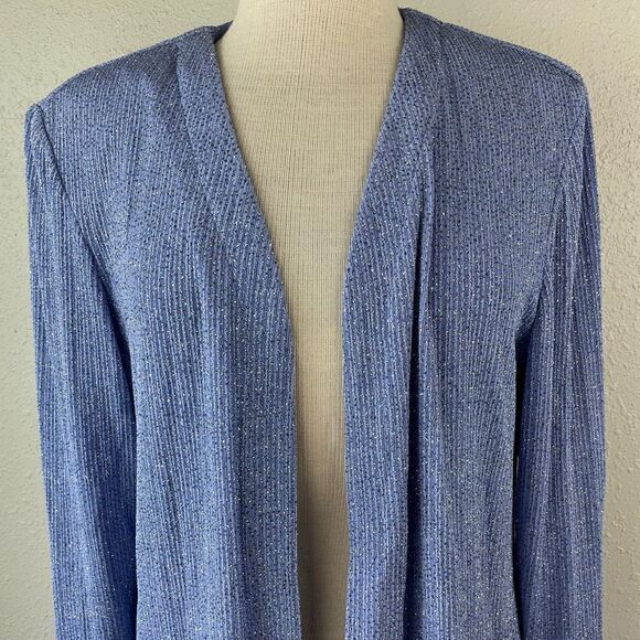 Guilia Metallic Blue Dress Jacket Size 16 EUC - Picture 2 of 6